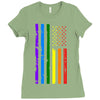 rainbow american flag Ladies Fitted T-Shirt