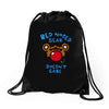 red nosed bear Drawstring Bags