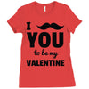 i moustache you to be my valentine Ladies Fitted T-Shirt