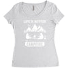 Life Is Better Around The Campfire Women's Triblend Scoop T-shirt