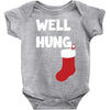 well hung endowed christmas stocking funny Baby Onesie