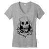 bart skull Women's V-Neck T-Shirt