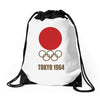 retro tokyo 1964 olympic games Drawstring Bags