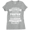 Super Cool Pawpaw Of A Freaking Awesome Grandson Ladies Fitted T-Shirt