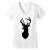 deer skull christmas Women's V-Neck T-Shirt