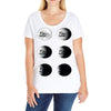 the phases of the moon of laika dog Ladies Curvy T-Shirt