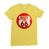 route 66 sign distressed, ideal birthday gift or present Ladies Fitted T-Shirt