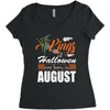 Halloween Kings Are Born In August Women's Triblend Scoop T-shirt