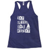 eat sleep sail repeat Racerback Tank