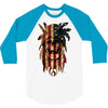 skull us flag 3/4 Sleeve Shirt