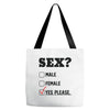 Sex Yes Please Tote Bags