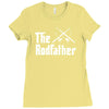 the rodfather   mens funny fishing Ladies Fitted T-Shirt