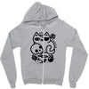 badass cat Zipper Hoodie