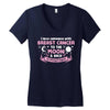 I Love Someone with Breast Cancer to The Moon and Back to Infinity Women's V-Neck T-Shirt