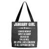Super January Girl Tote Bags