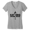 eat bbq drink beer Women's V-Neck T-Shirt