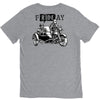 frideay white V-Neck Tee
