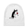 cat and wine Baby Beanies