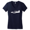 grumman f7f tigercat air attack Women's V-Neck T-Shirt