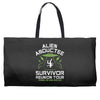alien abductee survivor tour ufo nerd geek comic funny Weekender Totes