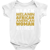 melanin african american woman Baby Bodysuit