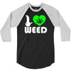 i love weed fun 3/4 Sleeve Shirt