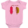 what up dog ketchup hot dog Baby Onesie