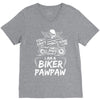 You Cant Scare Me I am Biker Pawpaw V-Neck Tee