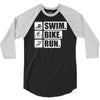 v6 swim bike run 3/4 Sleeve Shirt