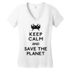save the planet Women's V-Neck T-Shirt