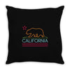 neon sign california republic flag bear Throw Pillow