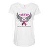 my hero is now my angel breast cancer awareness Maternity Scoop Neck T-shirt