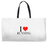 i love running Weekender Totes