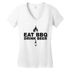 eat bbq drink beer Women's V-Neck T-Shirt