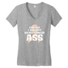 Careful I Already Kicked Cancer Ass Women's V-Neck T-Shirt