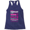 quens are born in february Racerback Tank