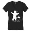 bear grills bbq funny Women's V-Neck T-Shirt