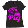 pig lover Ladies Fitted T-Shirt