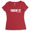 fakin' it Women's Triblend Scoop T-shirt