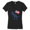 Patriotic T-Rex Women's V-Neck T-Shirt