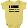 i think funny t shirt humor geek humor smart tee Baby Onesie