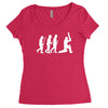 evolution of cricket white silhouette Women's Triblend Scoop T-shirt