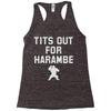tits out for harambe Racerback Tank