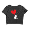 bird love heart animal graph note music party pop art gift Crop Top