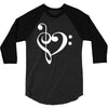 music heart rock baseball 3/4 Sleeve Shirt