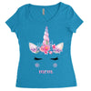 birthday unicorn family series mom Women's Triblend Scoop T-shirt
