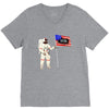 Astronaut Celebrating Independence  Day at 1776 V-Neck Tee