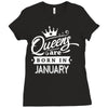 Queens Are Born In January Ladies Fitted T-Shirt