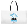 grumpa saurus rex Weekender Totes