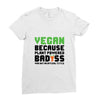 vegan because plant powered badass was not an offical tittle black Ladies Fitted T-Shirt